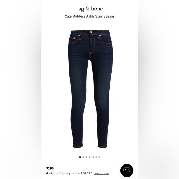 rag & bone | Cate mid rise distressed skinny ankle in Monterossa | s24 - Picture 2 of 6